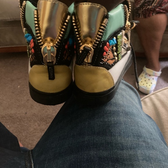 Giuseppe Zanottis Pink Black Yellow Gold White London Tr Donna Camoscio in Nero - Picture 6 of 8